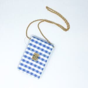 MARK CROSS Francis Gingham-Print Leather Crossbody Chain Strap Mini Bag